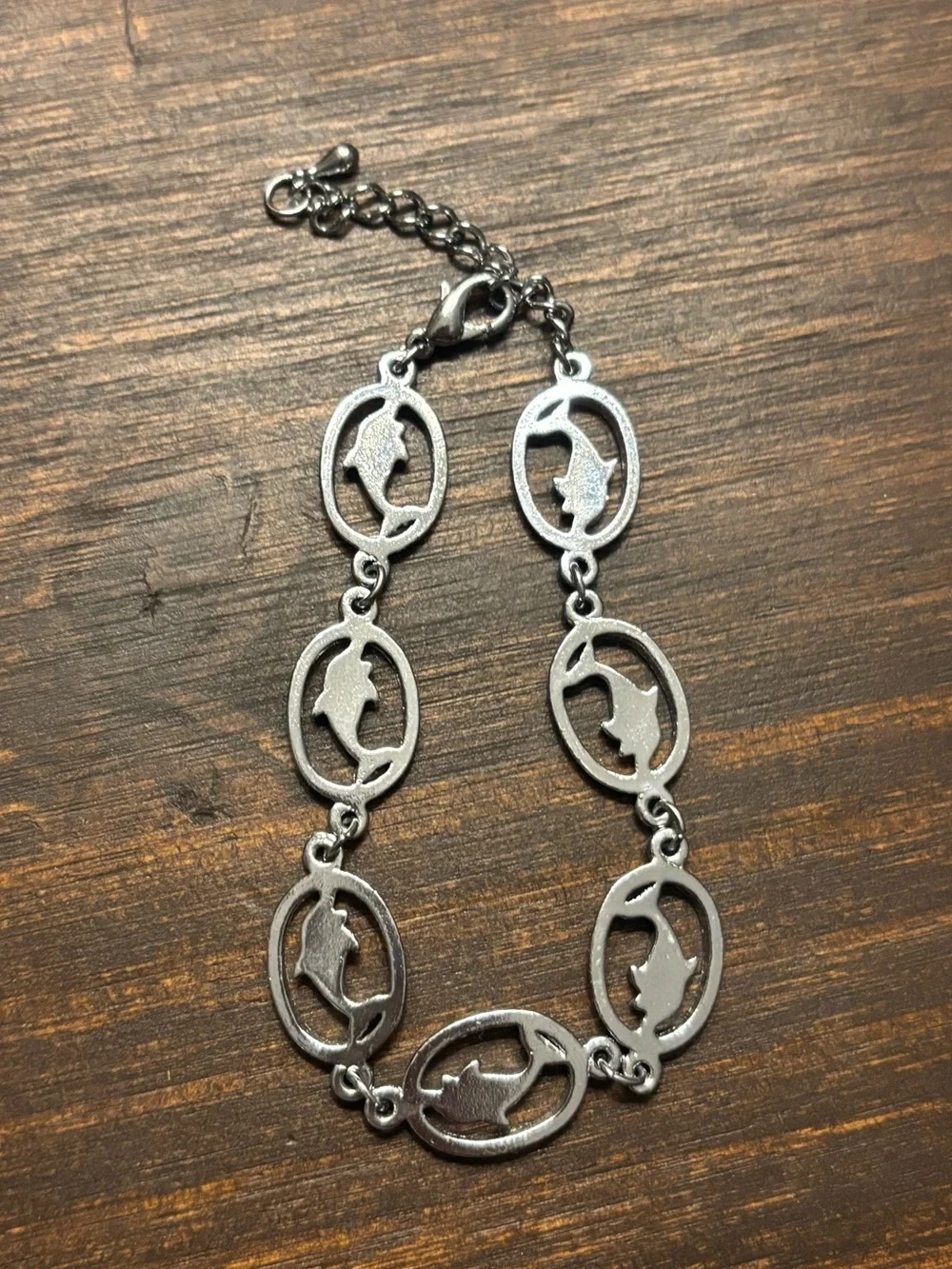abalone silver toned bracelet